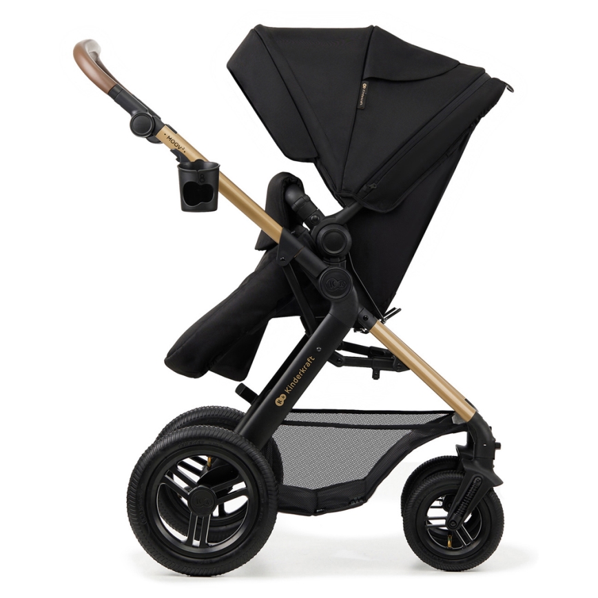 KINDERKRAFT - Wózek wielofunkcyjny 3w1 MOOV 2 AIR Pure black + fotelik samochodowy MINK PRO