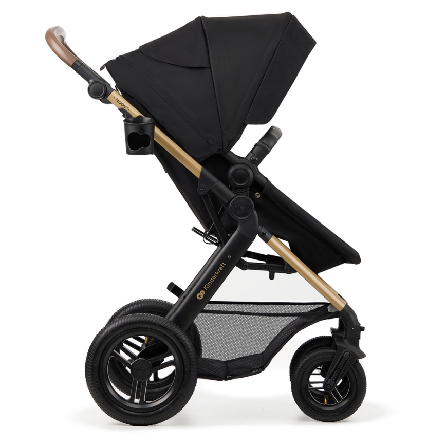 KINDERKRAFT - Wózek wielofunkcyjny 3w1 MOOV 2 AIR Pure black + fotelik samochodowy MINK PRO