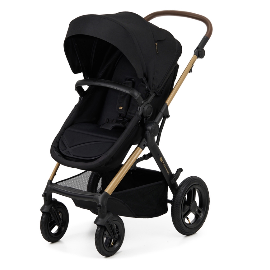 KINDERKRAFT - Wózek wielofunkcyjny 3w1 MOOV 2 AIR Pure black + fotelik samochodowy MINK PRO