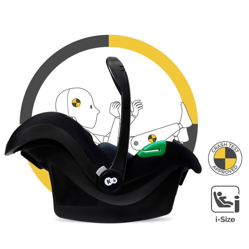 KINDERKRAFT - Wózek wielofunkcyjny 3w1 MOOV 2 AIR Pure black + fotelik samochodowy MINK PRO