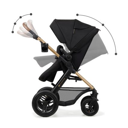 KINDERKRAFT - Wózek wielofunkcyjny 3w1 MOOV 2 AIR Pure black + fotelik samochodowy MINK PRO