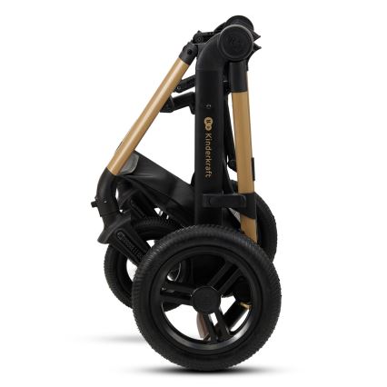 KINDERKRAFT - Wózek wielofunkcyjny 3w1 MOOV 2 AIR Pure black + fotelik samochodowy MINK PRO