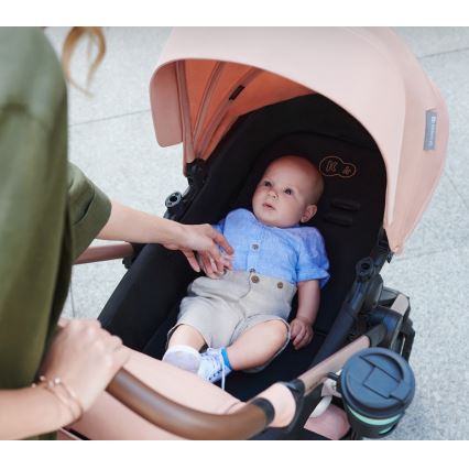 KINDERKRAFT - Wózek wielofunkcyjny 3w1 MOOV 2 AIR Sand beige + fotelik samochodowy MINK PRO