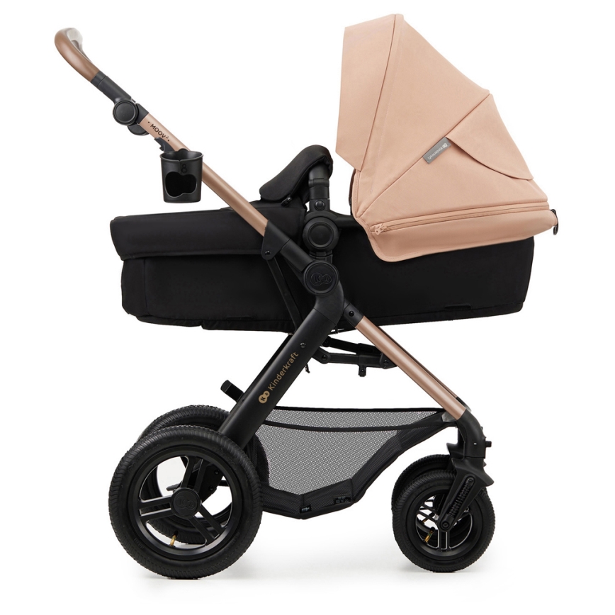 KINDERKRAFT - Wózek wielofunkcyjny 3w1 MOOV 2 AIR Sand beige + fotelik samochodowy MINK PRO