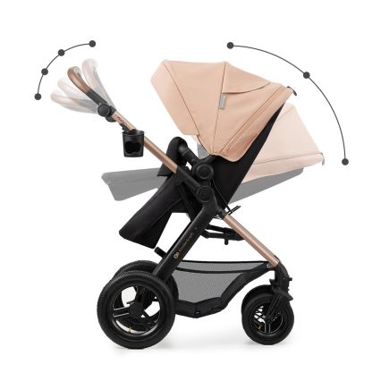 KINDERKRAFT - Wózek wielofunkcyjny 3w1 MOOV 2 AIR Sand beige + fotelik samochodowy MINK PRO