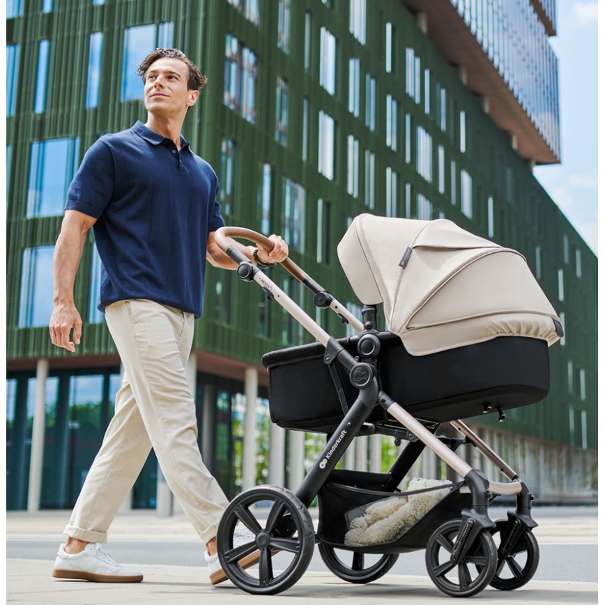 KINDERKRAFT - Wózek wielofunkcyjny 3w1 MOOV 2 Moonlight grey + fotelik samochodowy MINK PRO