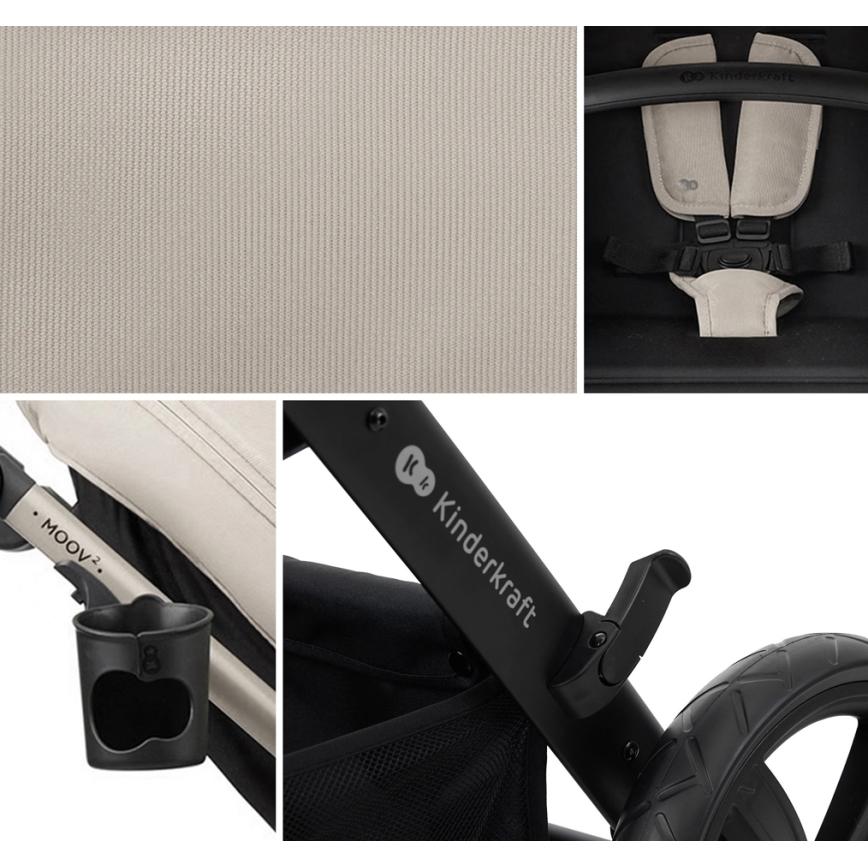 KINDERKRAFT - Wózek wielofunkcyjny 3w1 MOOV 2 Moonlight grey + fotelik samochodowy MINK PRO