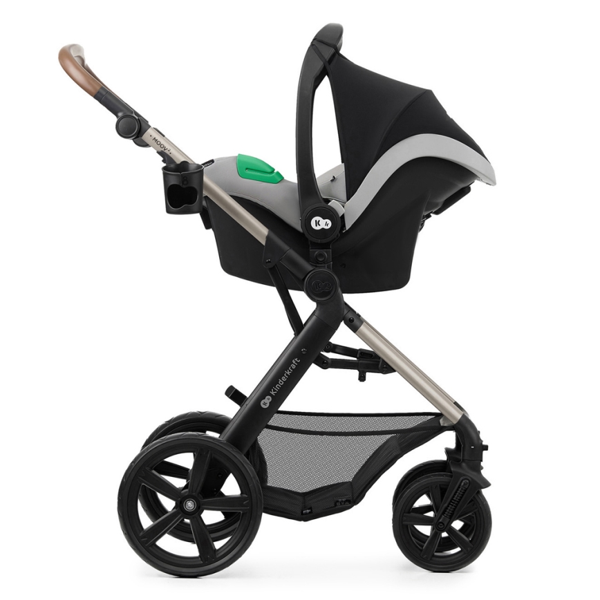 KINDERKRAFT - Wózek wielofunkcyjny 3w1 MOOV 2 Moonlight grey + fotelik samochodowy MINK PRO