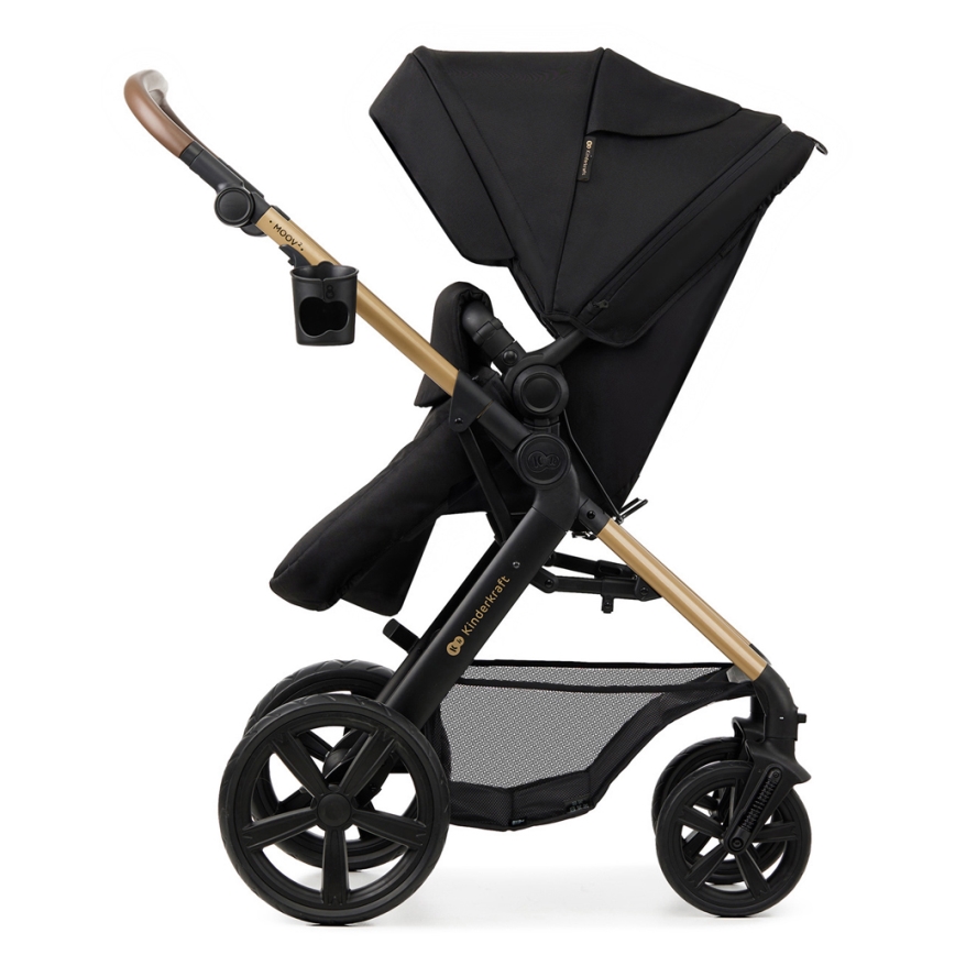 KINDERKRAFT - Wózek wielofunkcyjny 3w1 MOOV 2 Pure black + fotelik samochodowy MINK PRO