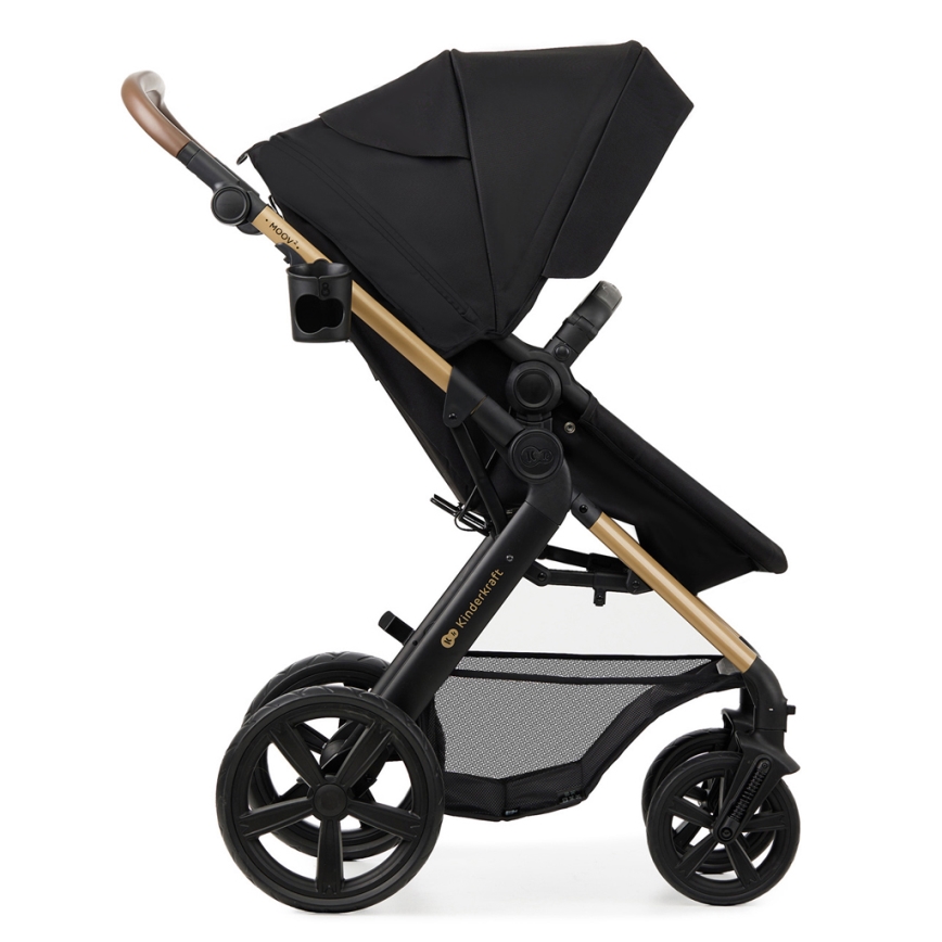 KINDERKRAFT - Wózek wielofunkcyjny 3w1 MOOV 2 Pure black + fotelik samochodowy MINK PRO