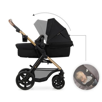 KINDERKRAFT - Wózek wielofunkcyjny 3w1 MOOV 2 Pure black + fotelik samochodowy MINK PRO