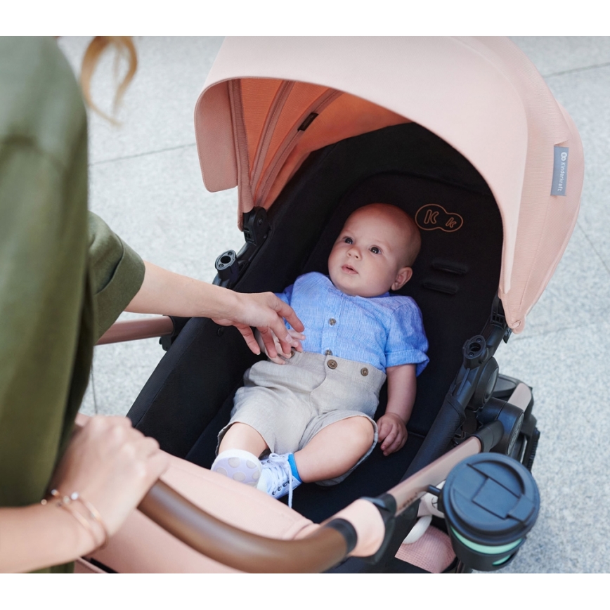 KINDERKRAFT - Wózek wielofunkcyjny 3w1 MOOV 2 Sand beige + fotelik samochodowy MINK PRO