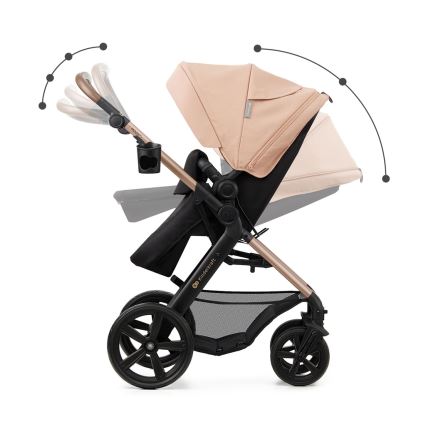 KINDERKRAFT - Wózek wielofunkcyjny 3w1 MOOV 2 Sand beige + fotelik samochodowy MINK PRO