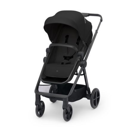 KINDERKRAFT - Wózek wielofunkcyjny 4v1 NEWLY Klasyczny czarny + fotelik samochodowy MINK PRO z podstawą ISOFIX