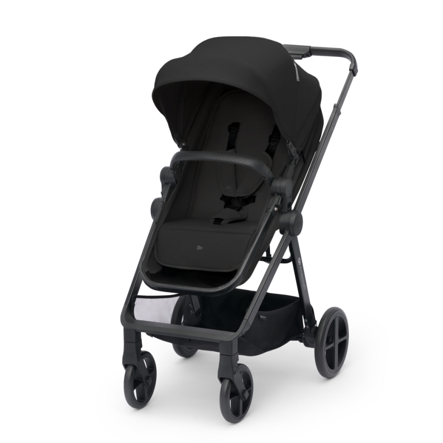 KINDERKRAFT - Wózek wielofunkcyjny 4v1 NEWLY Klasyczny czarny + fotelik samochodowy MINK PRO z podstawą ISOFIX