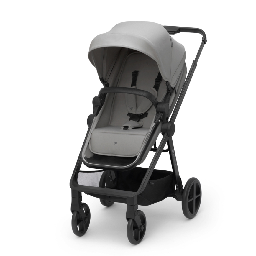 KINDERKRAFT - Wózek wielofunkcyjny 4v1 NEWLY Klasyczny szary + fotelik samochodowy MINK PRO z podstawą ISOFIX