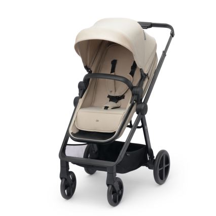KINDERKRAFT - Wózek wielofunkcyjny 4w1 NEWLY Classic beige + fotelik samochodowy MINK PRO z podstawą ISOFIX