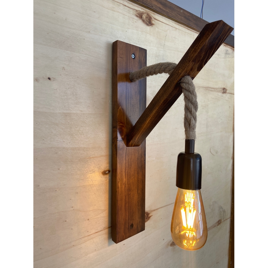 Kinkiet AHSAP 1xE27/40W/230V sosna orzech