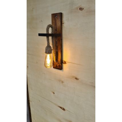 Kinkiet AHSAP 1xE27/40W/230V, sosna/orzech