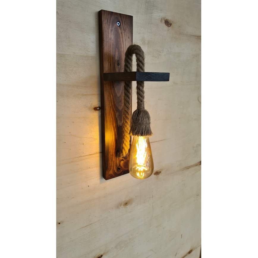 Kinkiet AHSAP 1xE27/40W/230V, sosna/orzech