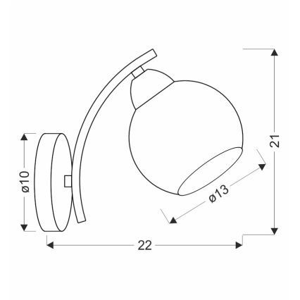 Kinkiet AMOS 1xE27/40W/230V chrom błyszczący