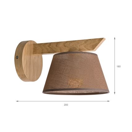 Kinkiet ANTONIO 1xE14/40W/230V dąb