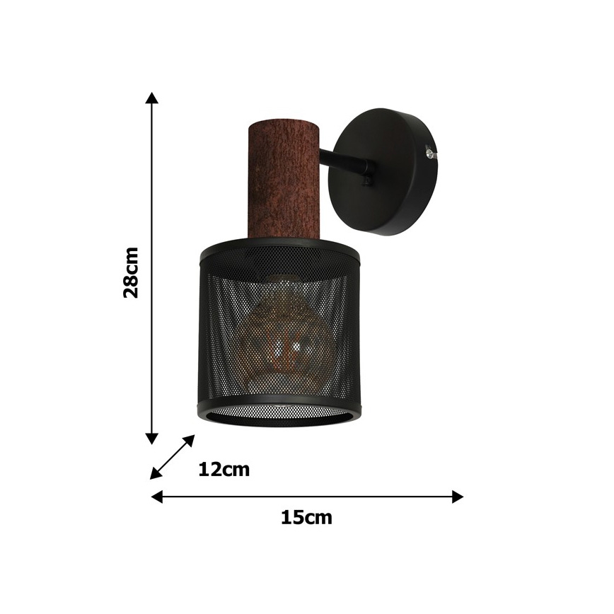 Kinkiet ARES BLACK 1xE27/60W/230V