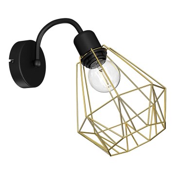 Kinkiet BERGEN 1xE27/60W/230V czarny/złoty