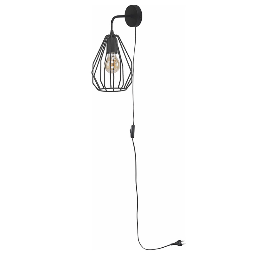 TK Lighting 2288 - Kinkiet BRYLANT BLACK 1xE27/60W/230V