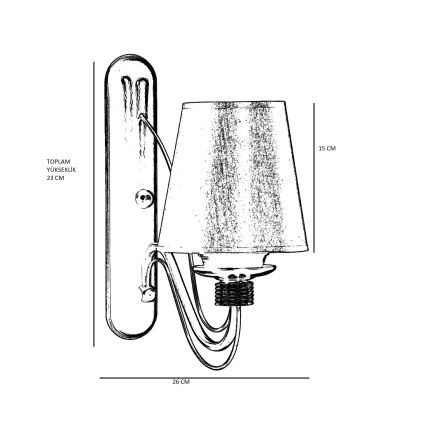 Kinkiet CLASSIC 1xE27/40W/230V brązowy/beżowy