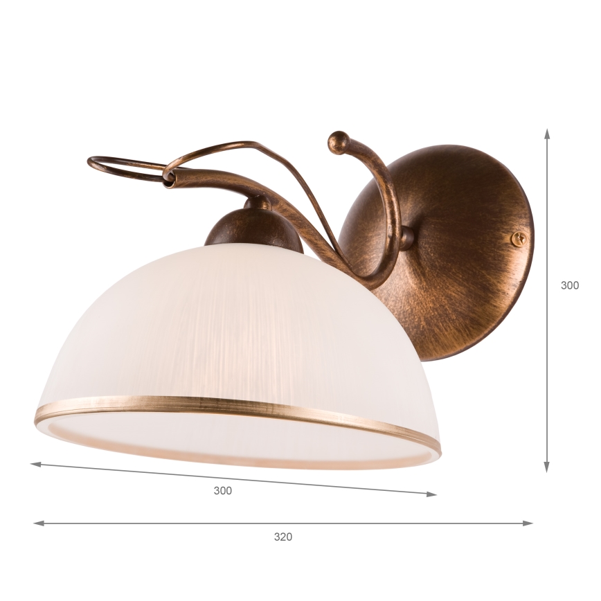 Kinkiet COBRA 1xE27/60W/230V brąz/patyna