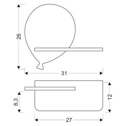 Kinkiet dziecięcy LED z półką BALLOON LED/4W/230V żółty/dřevo, 