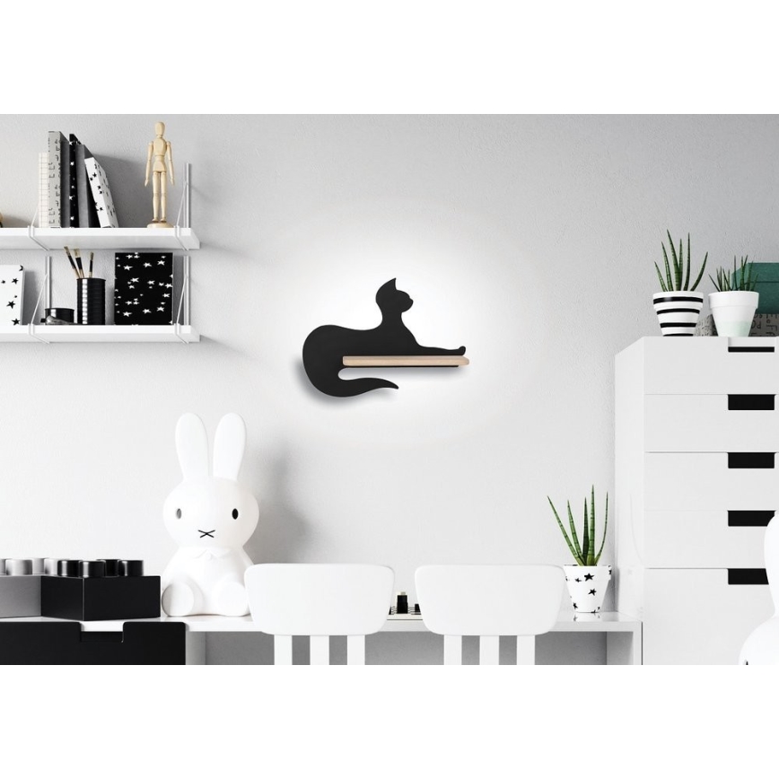 Kinkiet dziecięcy LED z półką BLACK CAT LED/5W/230V, 