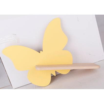 Kinkiet dziecięcy LED z półką BUTTERFLY LED/5W/230V żółty/dřevo, 