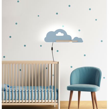 Kinkiet dziecięcy LED z półką CLOUD LED/5W/230V niebieski 