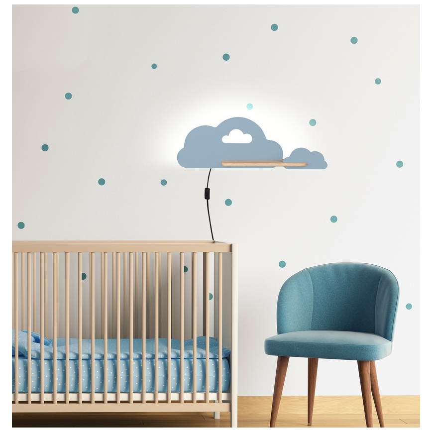 Kinkiet dziecięcy LED z półką CLOUD LED/5W/230V niebieski 