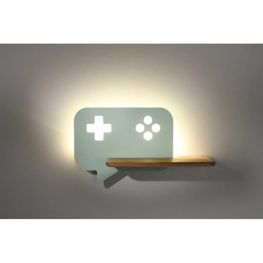 Kinkiet dziecięcy LED z półką CONSOLE LED/5W/230V zielony,
