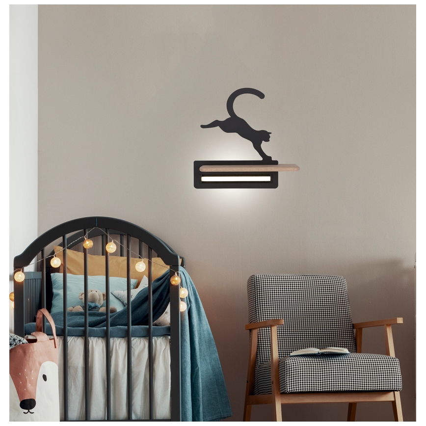 Kinkiet dziecięcy LED z półką JUMPING CAT LED/5W/230V, 