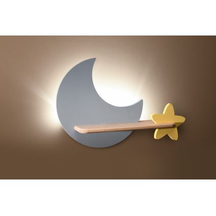 Kinkiet dziecięcy LED z półką MOON LED/5W/230V, 