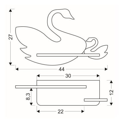 Kinkiet dziecięcy LED z półką SWAN LED/5W/230V, 