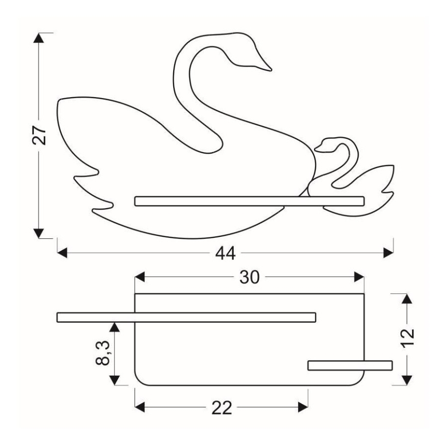 Kinkiet dziecięcy LED z półką SWAN LED/5W/230V, 