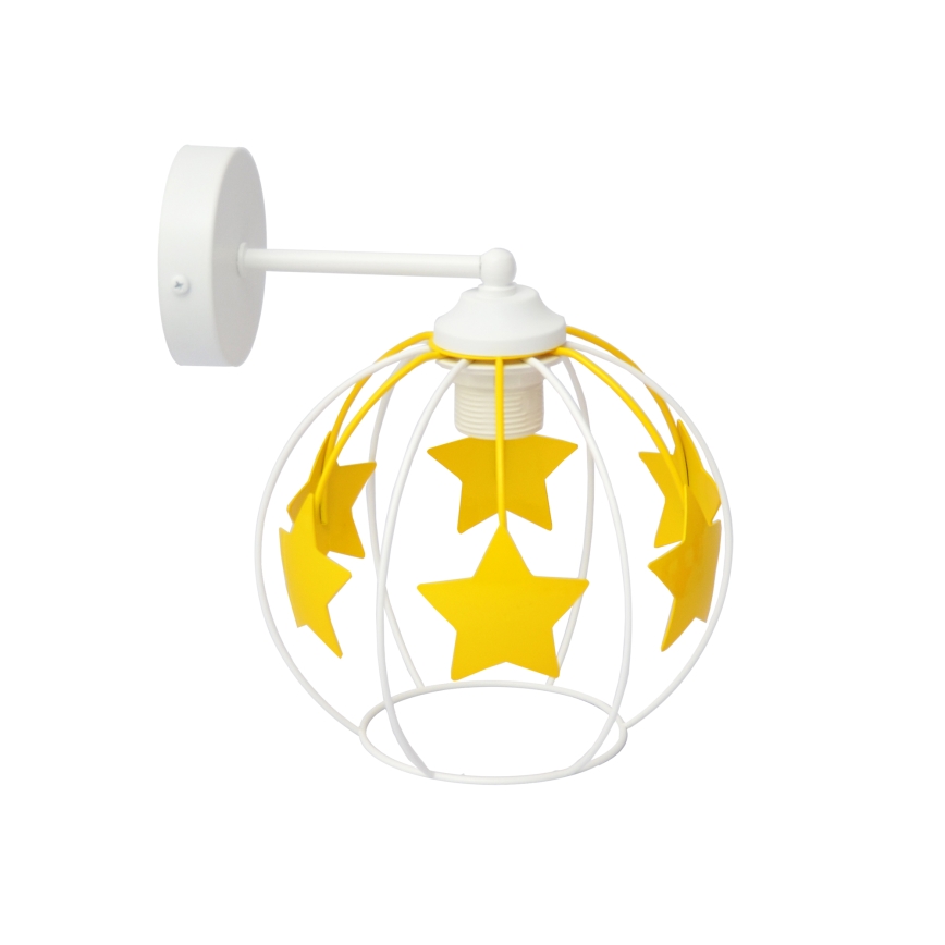 Kinkiet dziecięcy STARS 1xE27/15W/230V żółty/biały