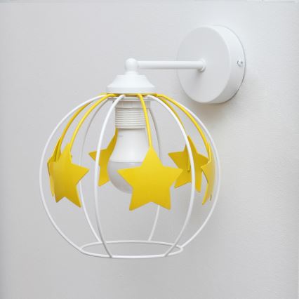 Kinkiet dziecięcy STARS 1xE27/15W/230V żółty/biały