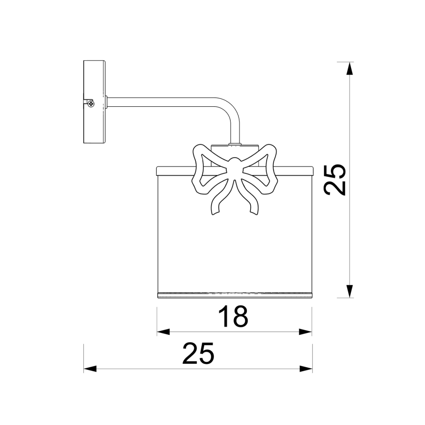 Kinkiet dziecięcy SWEET 1xE27/15W/230V biały/czerwony/kokarda