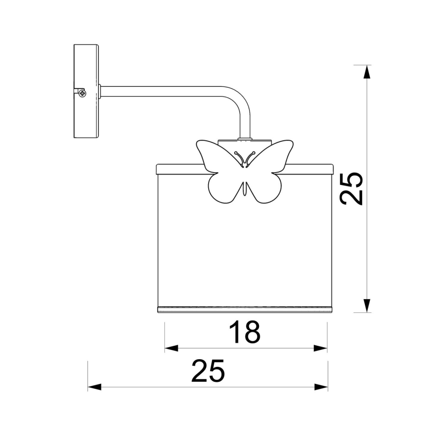 Kinkiet dziecięcy SWEET 1xE27/15W/230V biały/motyl