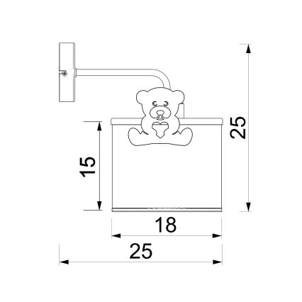 Kinkiet dziecięcy SWEET 1xE27/15W/230V biały/różowy/miś