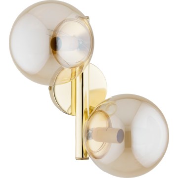 Kinkiet ERAL 2xE14/10W/230V złoty/beżowy/przydymiony