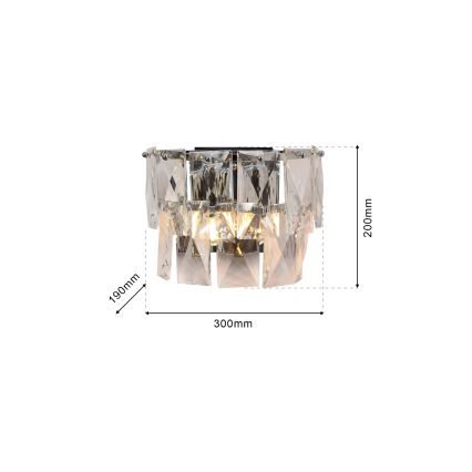 Kinkiet kryształowy CHELSEA 2xE14/40W/230V chrom błyszczący