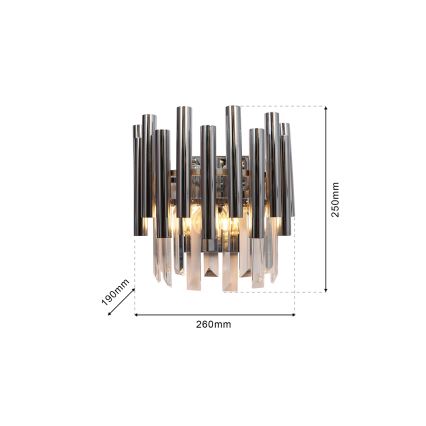 Kinkiet kryształowy MADISON 2xE14/40W/230V chrom błyszczący