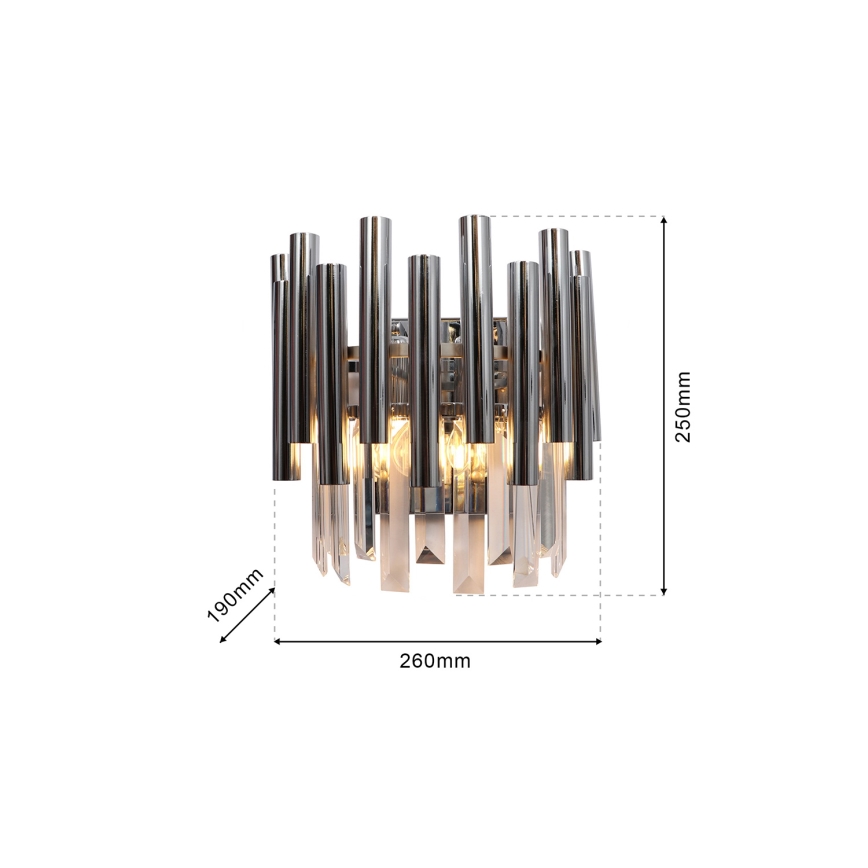 Kinkiet kryształowy MADISON 2xE14/40W/230V chrom błyszczący